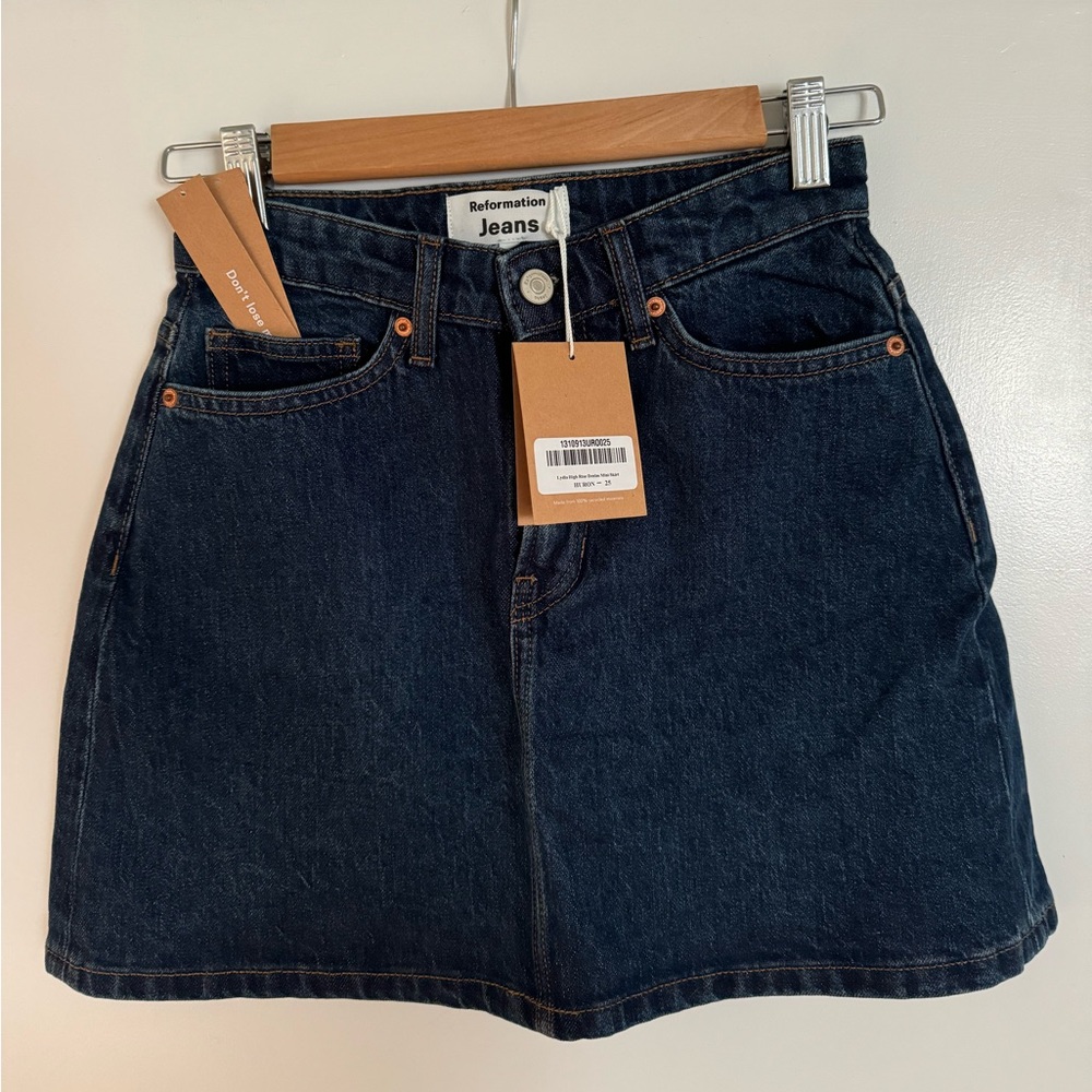 Reformation Lydia High Rise Denim Skirt